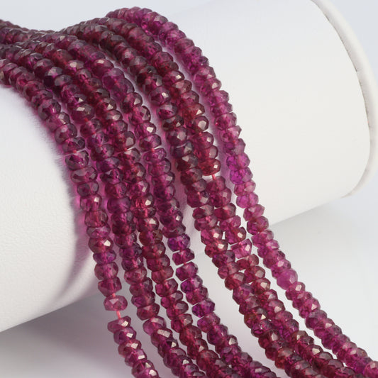 Rhodolite Garnet 4mm Faceted Rondelles