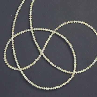 Taupe Diamond 1.9mm - 2.2mm Hand Faceted Rondelles Bead Strand