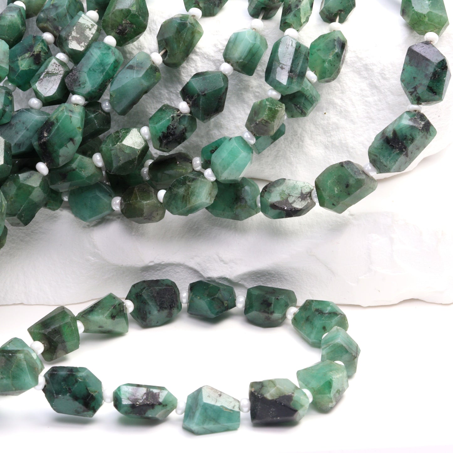 Emerald 10x8mm Faceted Nuggets