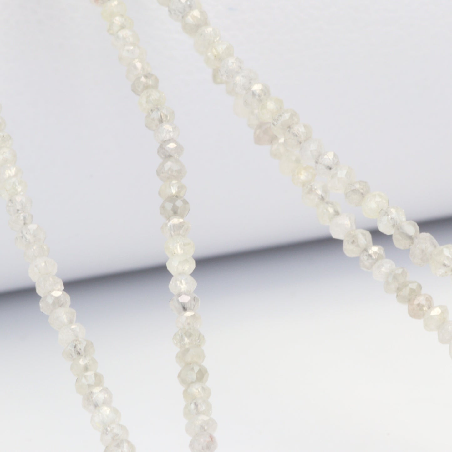 Gray Diamond 1.9mm - 2.2mm Faceted Rondelles Bead Strand