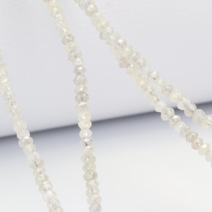 Gray Diamond 1.9mm - 2.2mm Faceted Rondelles Bead Strand