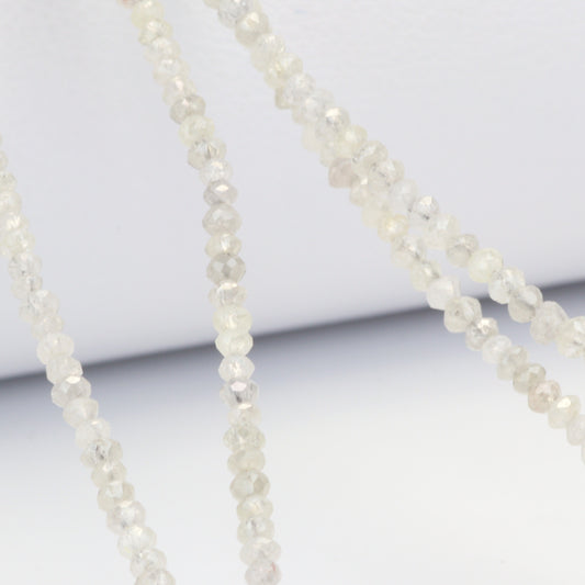 Gray Diamond 1.9mm - 2.2mm Faceted Rondelles Bead Strand