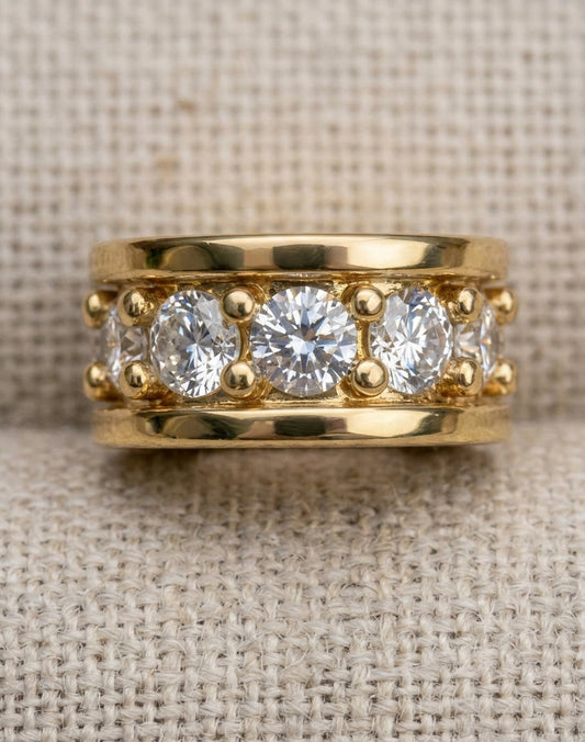 18k Yellow Gold White Diamond 0.12ct Diamond Rondelle finding, main view