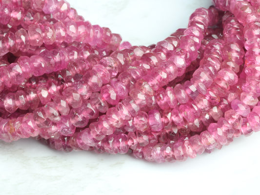 Pink Tourmaline 3.5mm Faceted Rondelles