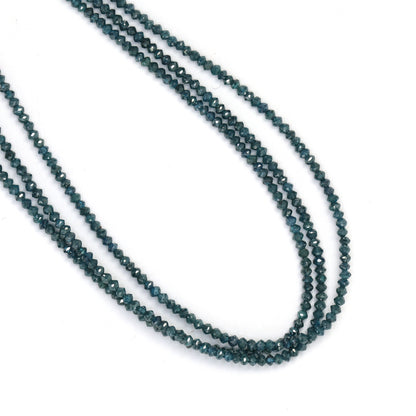 Blue Diamond 2mm Faceted Rondelles