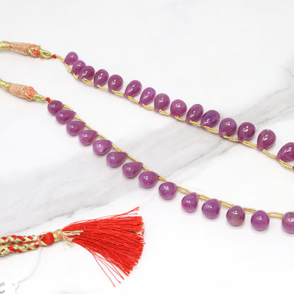 Red Ruby 9x7mm Smooth Teardrop Briolettes