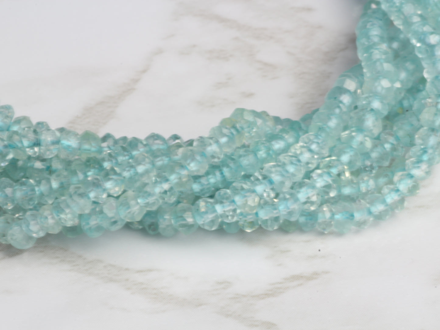 Aquamarine 3mm Faceted Rondelles