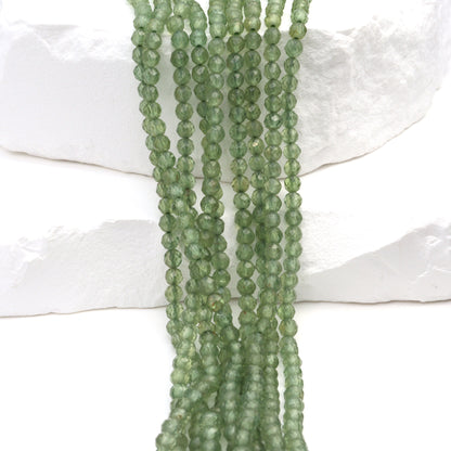 Green Apatite 3mm Faceted Rounds