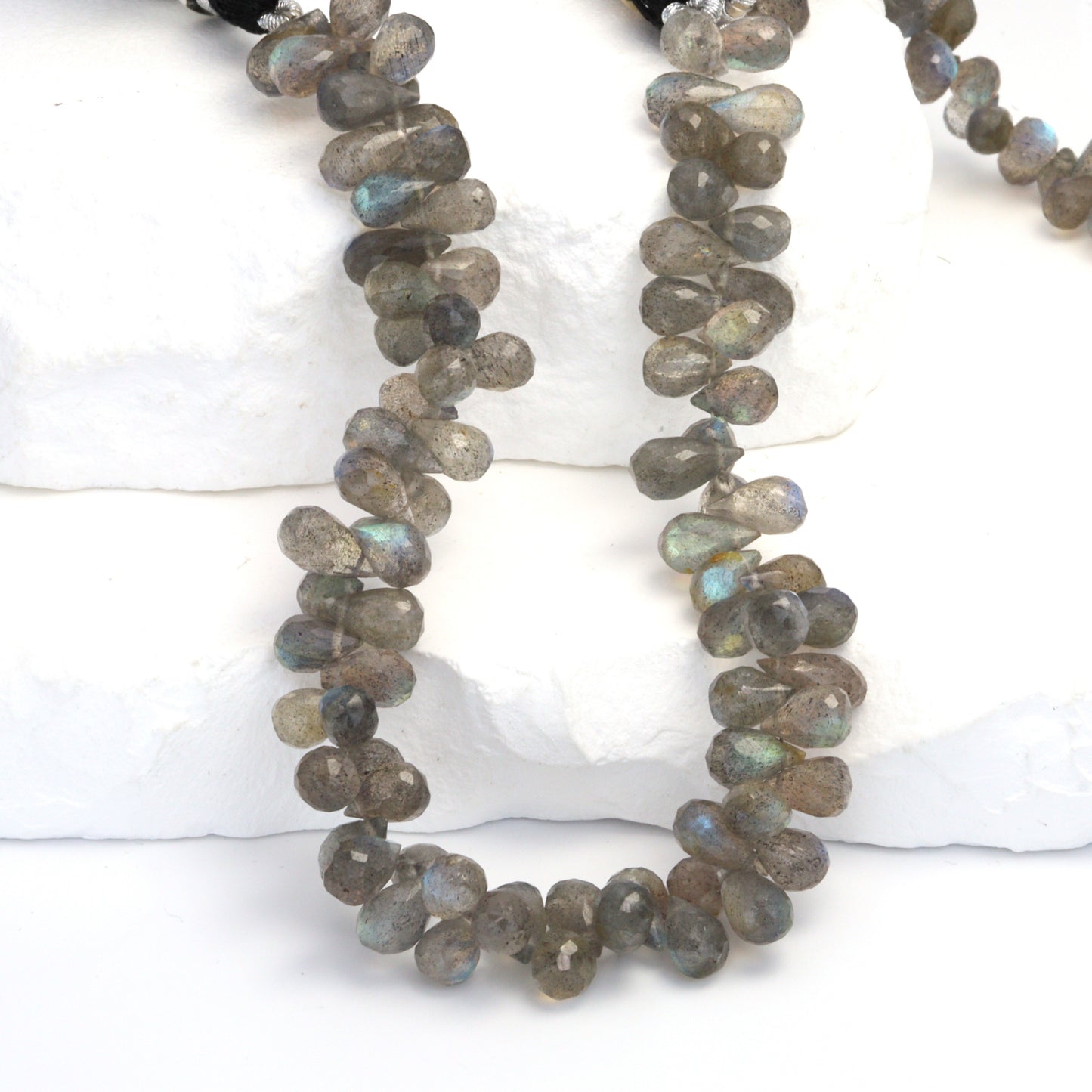 Blue Labradorite 8x5mm Faceted Teardrop Briolettes Bead Strand