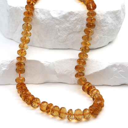 Yellow Orange Citrine 5.5mm Faceted Rondelles