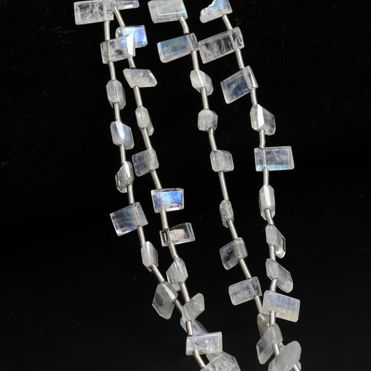 Rainbow Moonstone 6x5mm Faceted Rectangles Bead Strand