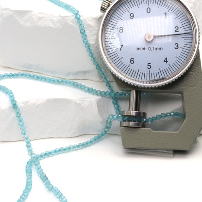 Sea Blue Apatite 2mm Faceted Rounds Bead Strand