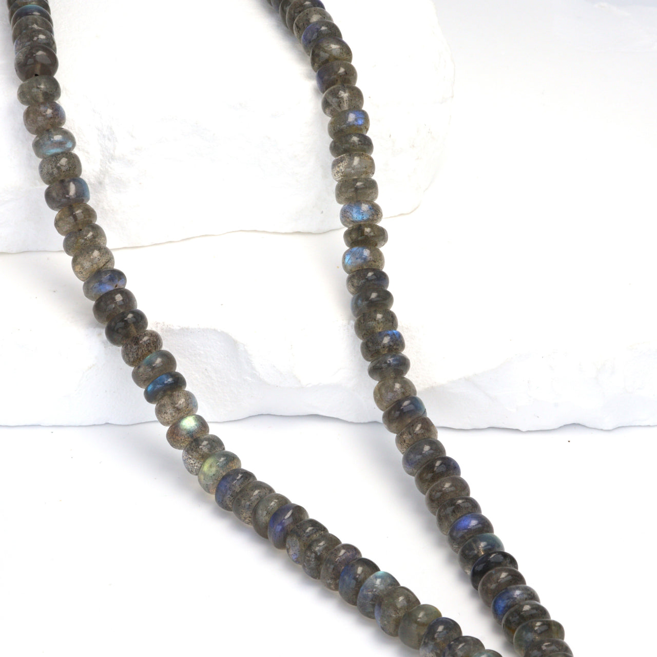 Blue Labradorite 7mm Smooth Rondelles