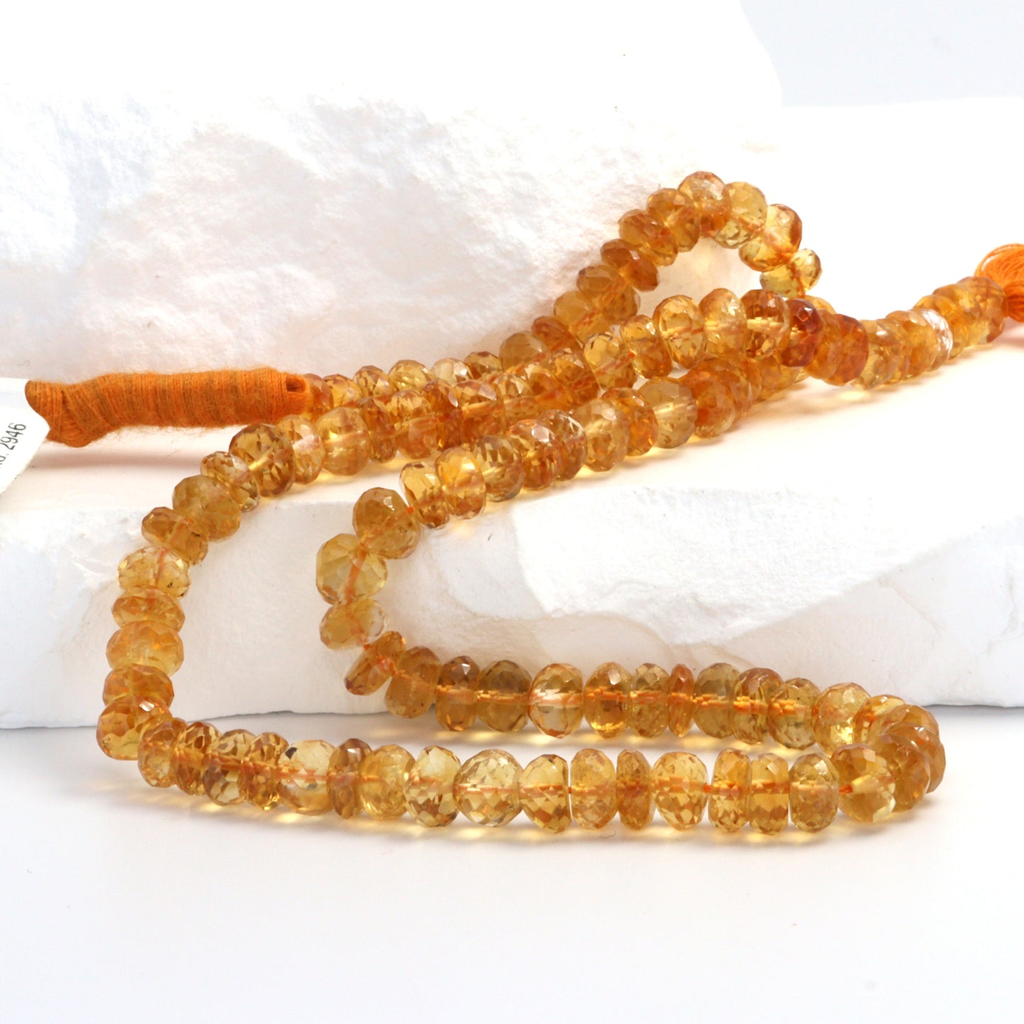 Yellow Orange Citrine 5mm Faceted Rondelles