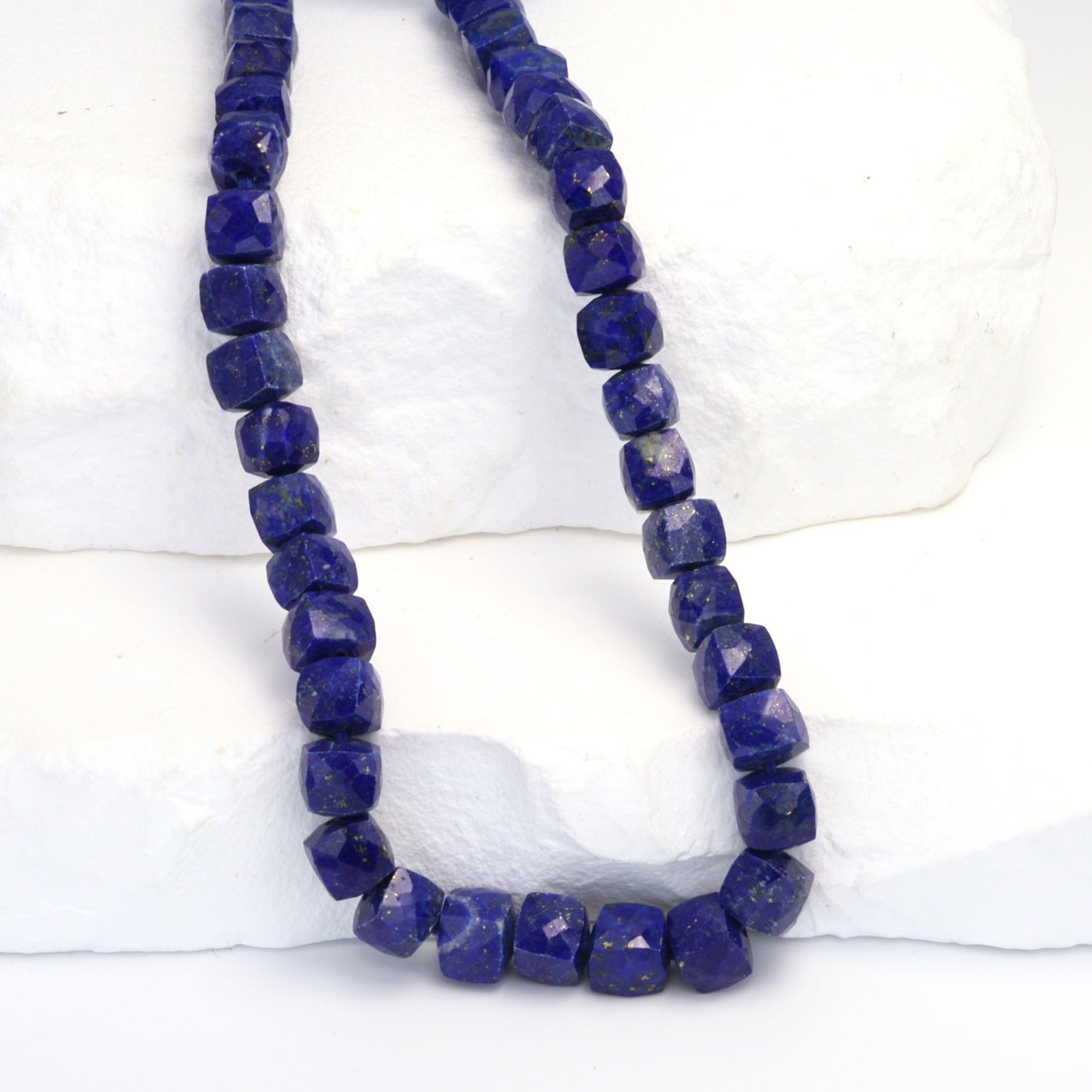 Royal Blue Lapis Lazuli 6mm Faceted Cubes