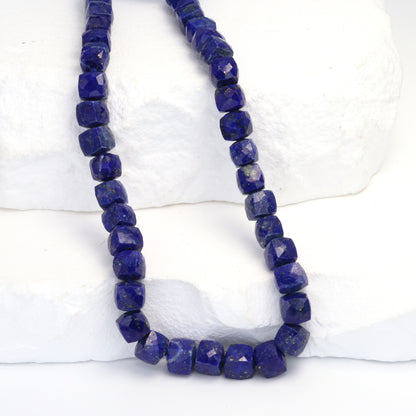 Royal Blue Lapis Lazuli 6mm Faceted Cubes