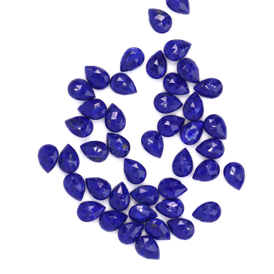 Royal Blue Lapis Lazuli 7x5mm Faceted Pear Shaped Briolettes Loose Beads