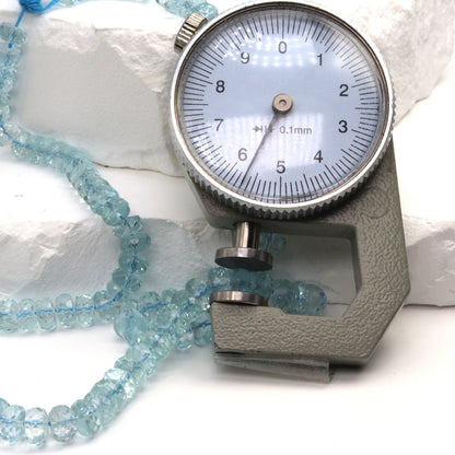 Blue Aquamarine 5mm Faceted Rondelles
