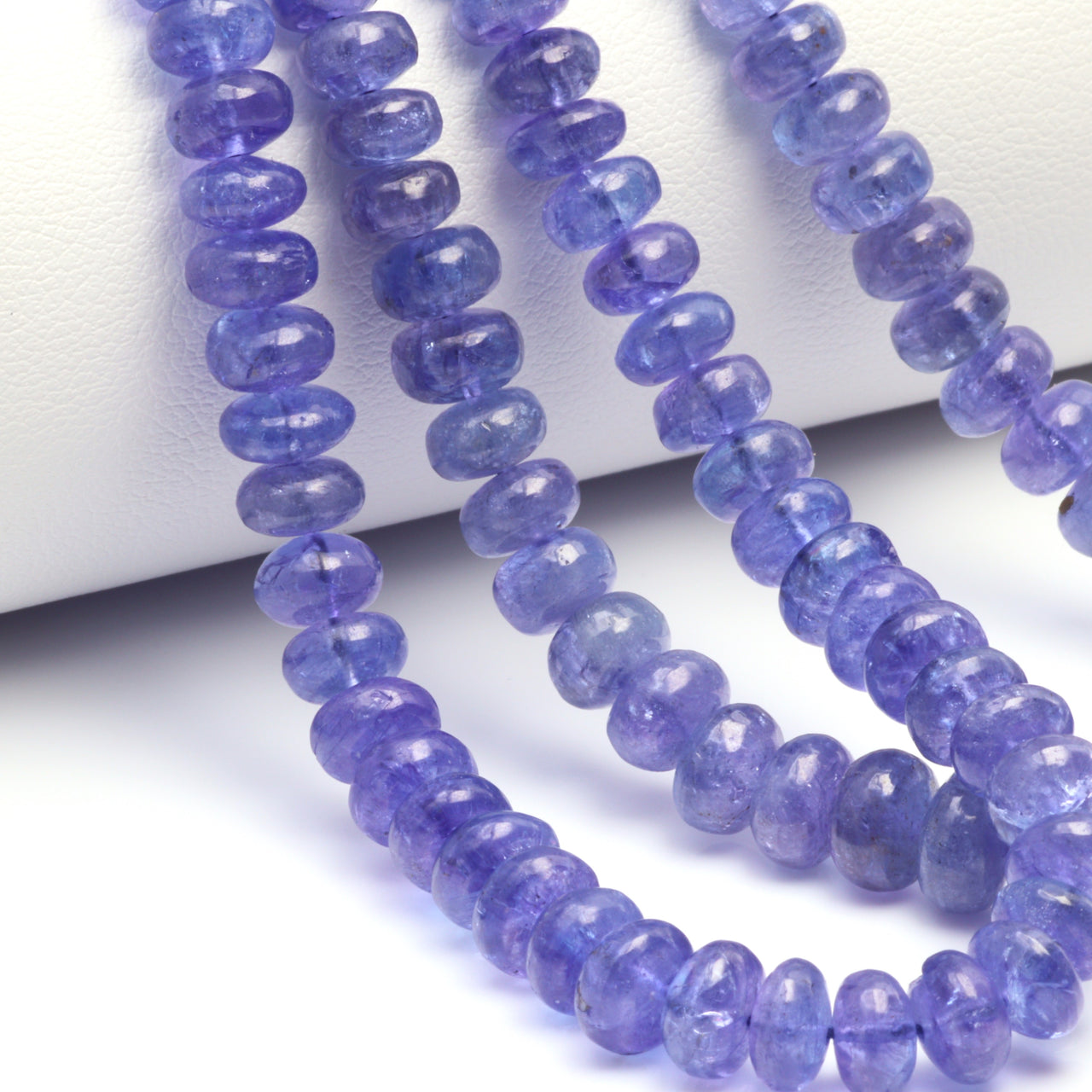 Blue Tanzanite 5mm - 8mm Smooth Rondelles Bead Strand