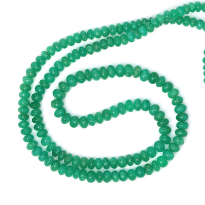 Green Emerald 3.5mm - 4.5mm Smooth Rondelles Bead Strand