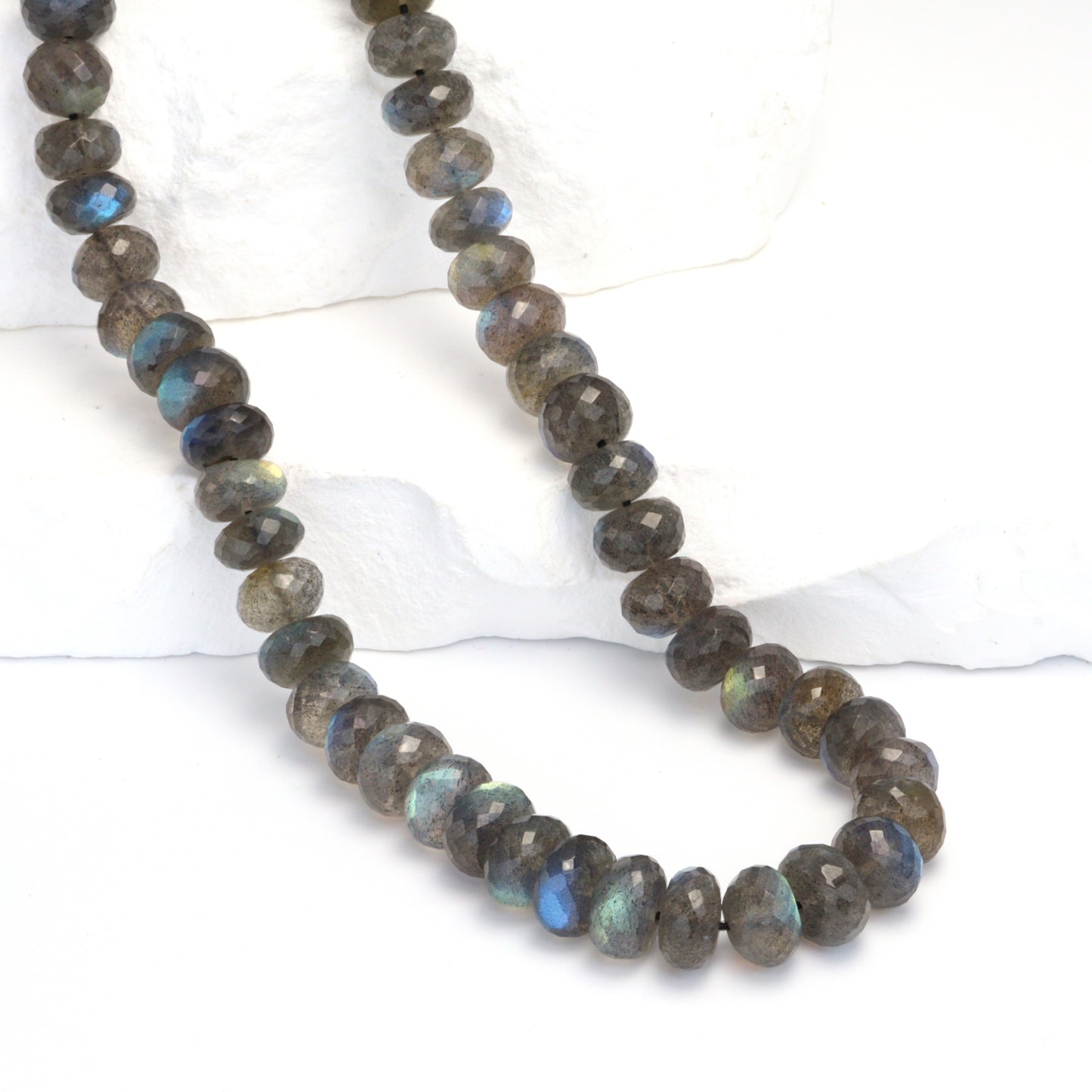 AAA Blue Labradorite 8mm Faceted Rondelles Bead Strand