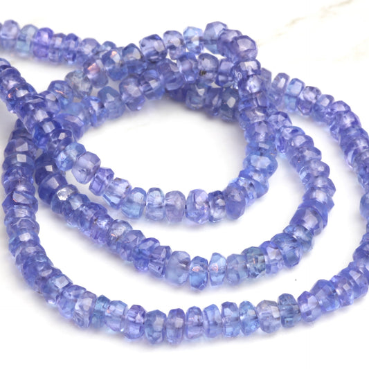 Blue Tanzanite 3mm Faceted Rondelles