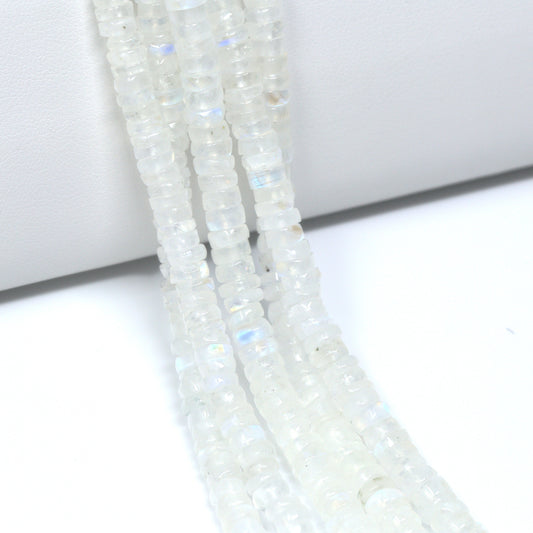 Rainbow Moonstone 4mm Smooth Tires Bead Strand