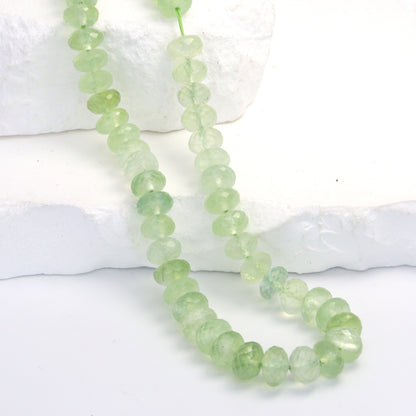 Green Prehnite 8mm Faceted Rondelles