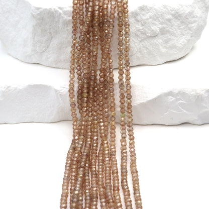 Natural Brown Zircon 2.5mm Faceted Rondelles