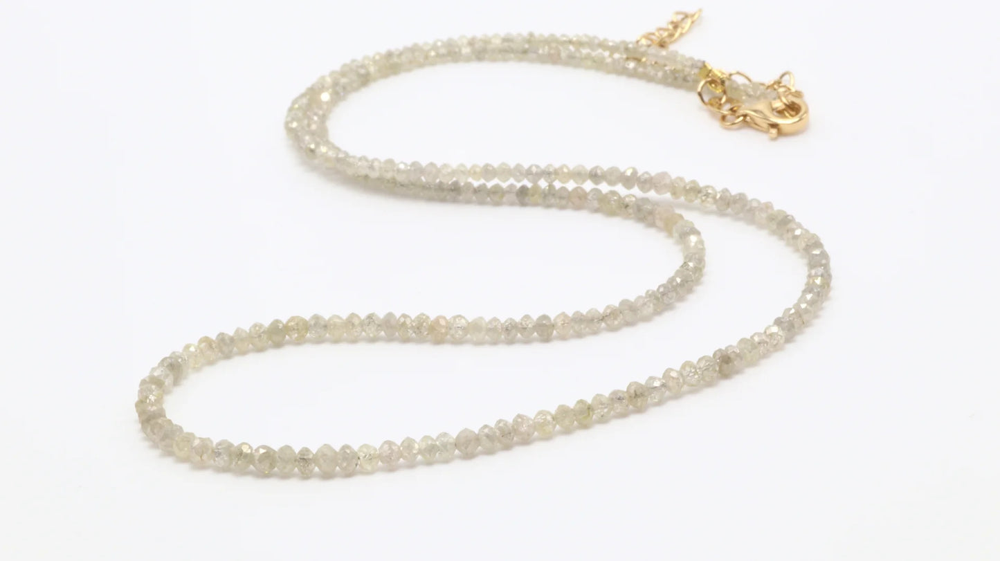 18k Taupe Diamond Bead Necklace (~16ct)
