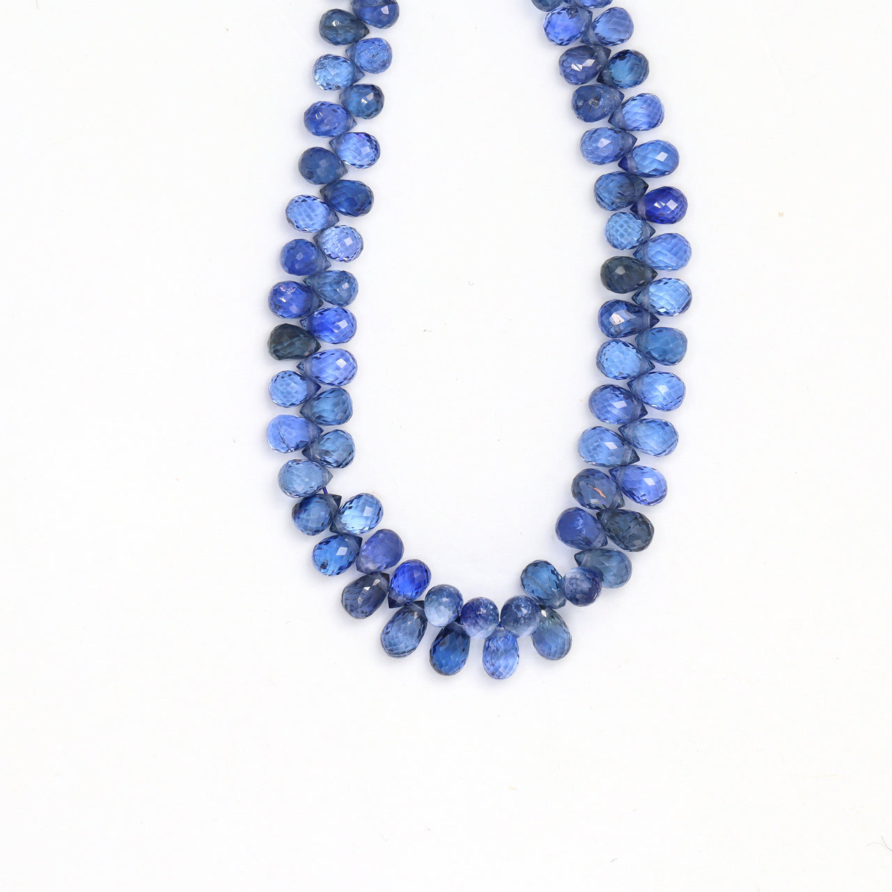 Royal Blue Sapphire 4x2mm Faceted Teardrop Briolettes Bead Strand