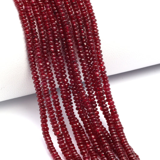 Red Ruby 2.5mm Smooth Rondelles Bead Strand
