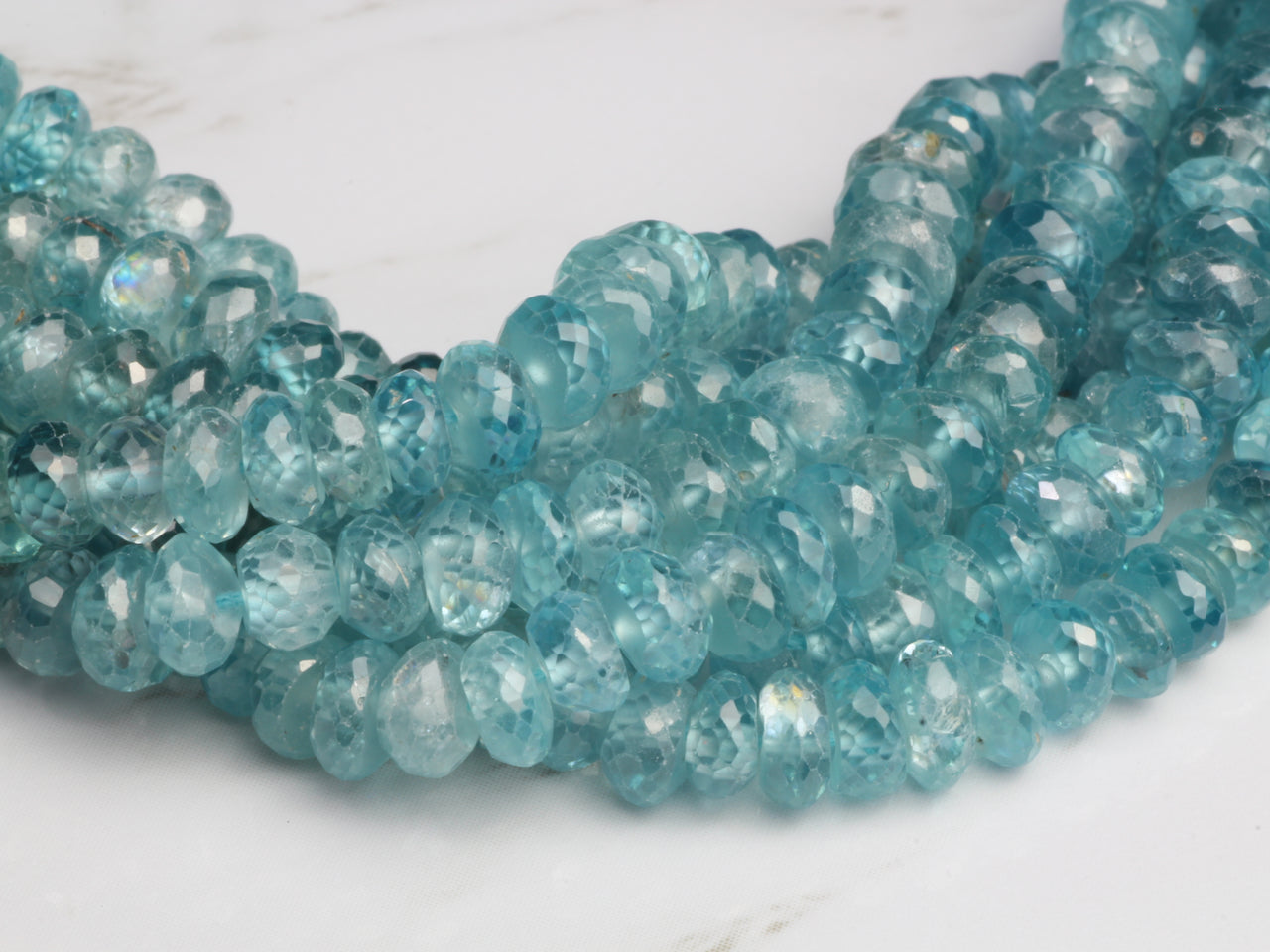 Ombre Blue Zircon 5mm Faceted Rondelles