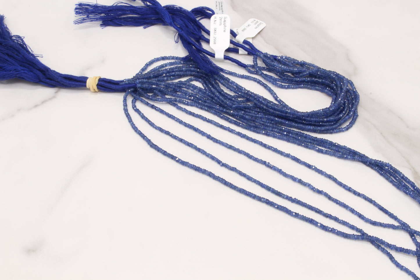 AAA Cornflower Blue Sapphire 2mm Hand Faceted Rondelles Bead Strand