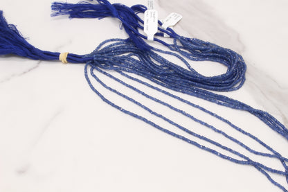 AAA Cornflower Blue Sapphire 2mm Hand Faceted Rondelles Bead Strand