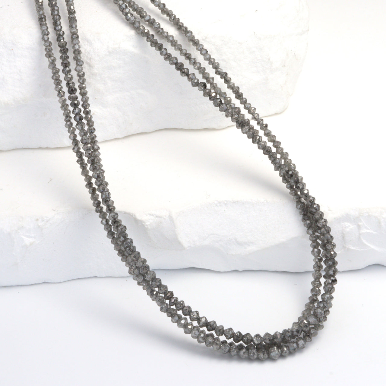 Gray Diamond 1.7mm Faceted Rondelles