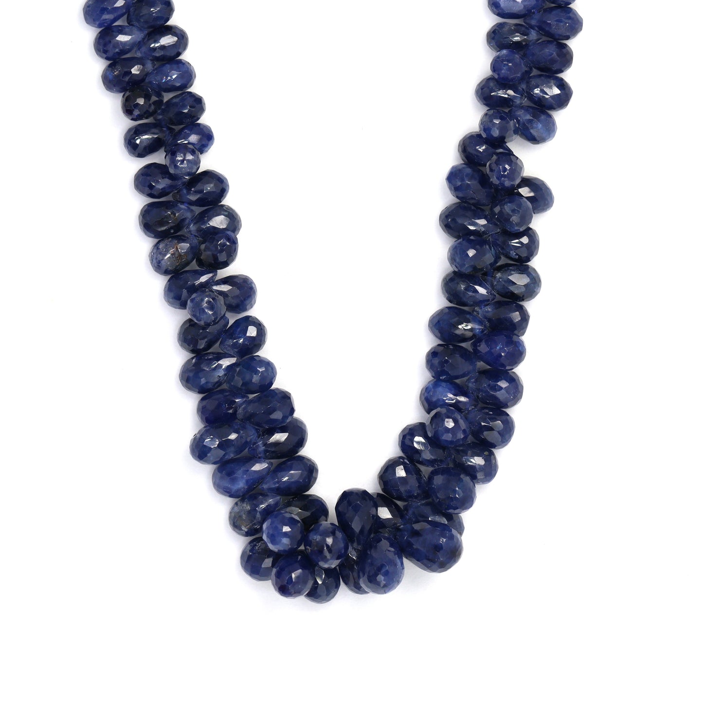 Royal Blue Sapphire 5x3mm - 6x4mm Faceted Teardrop Briolettes Bead Strand