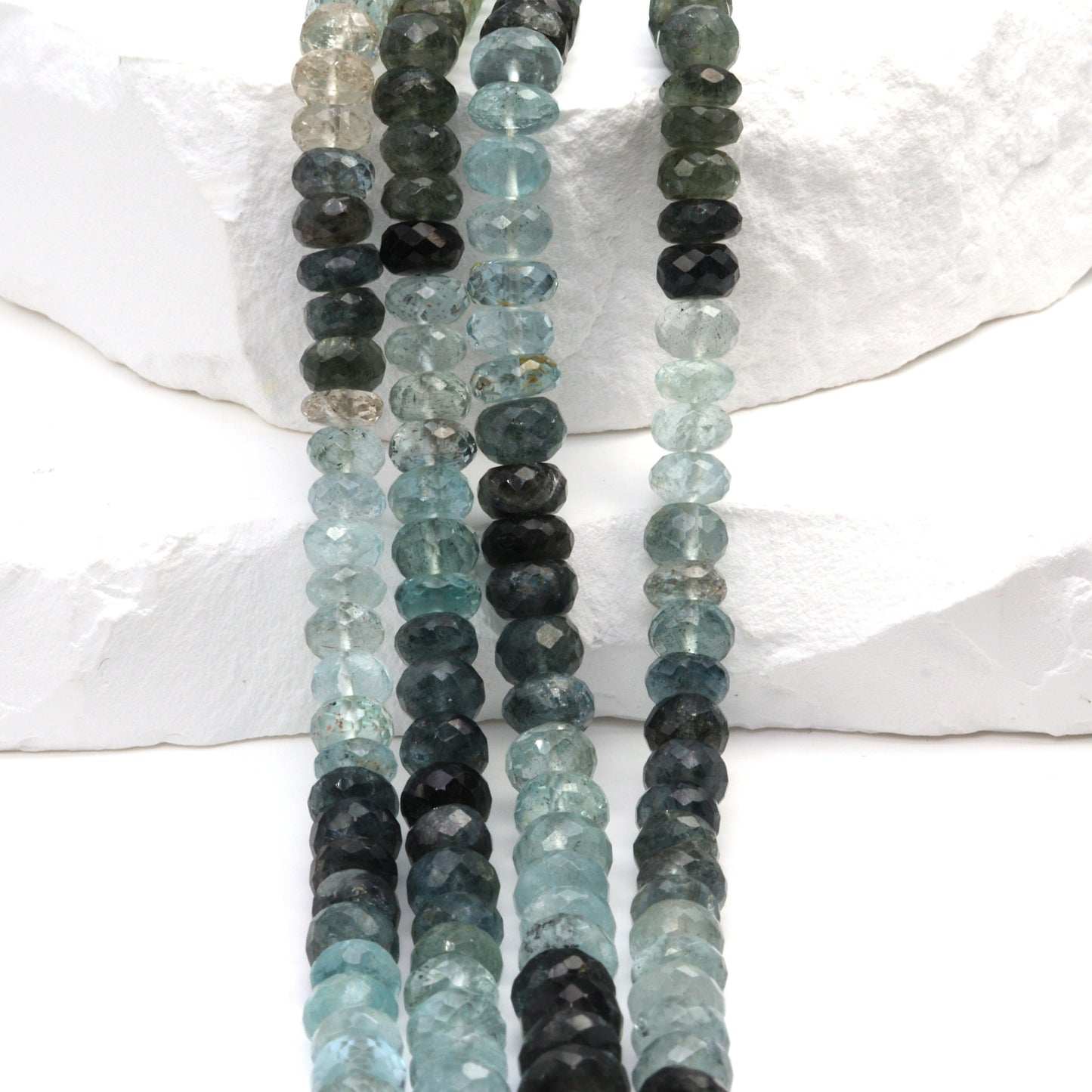 Moss Aquamarine 6mm Faceted Rondelles