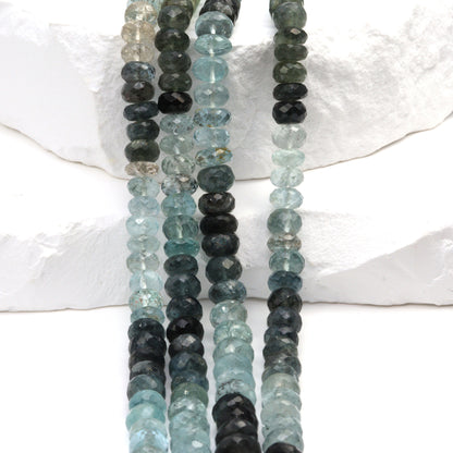 Moss Aquamarine 6mm Faceted Rondelles