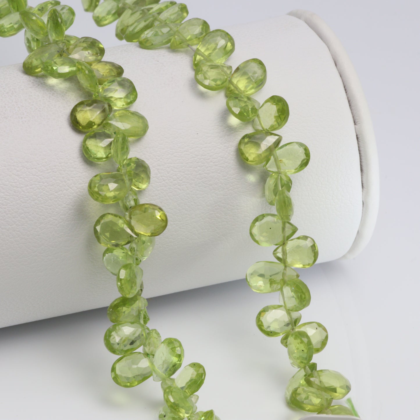 Green Peridot 7x5mm Faceted Pear Shaped Briolettes