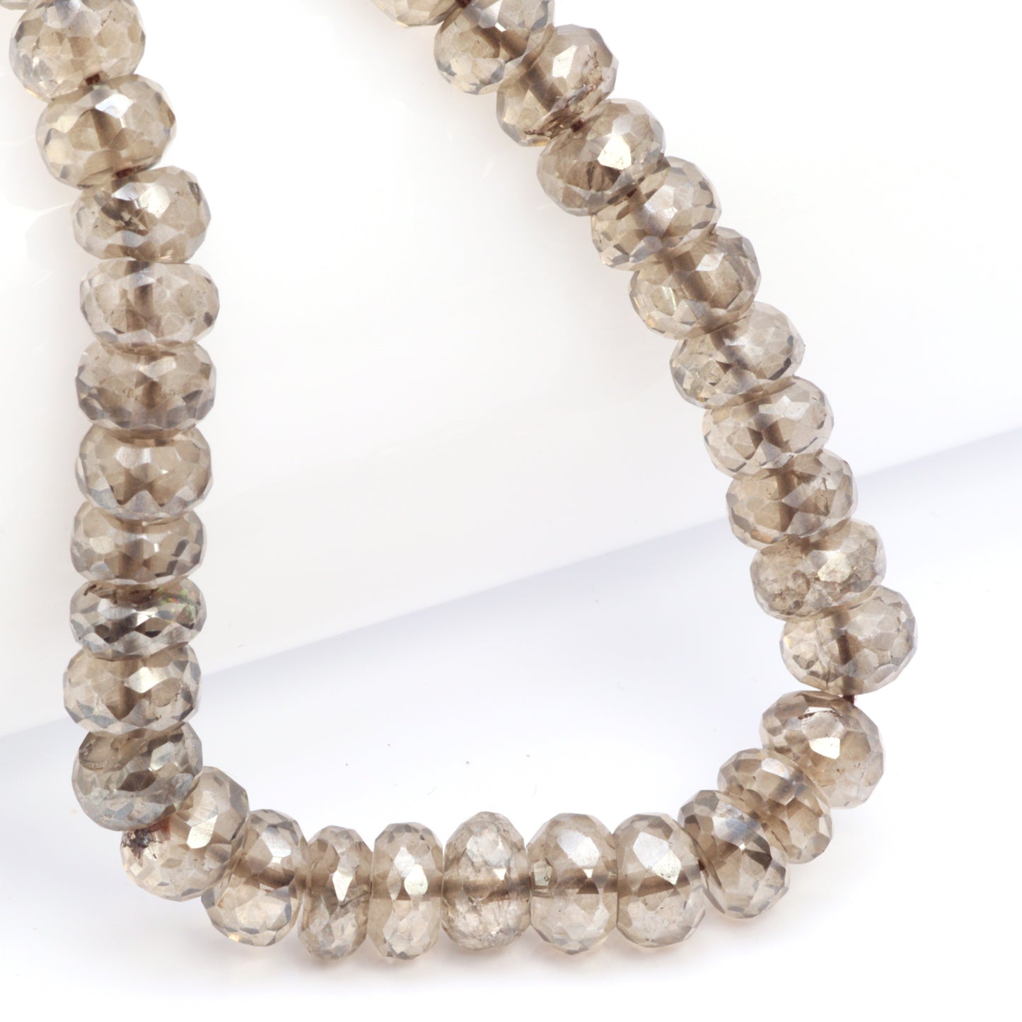 Coated Brown Smoky Quartz 7mm Faceted Rondelles