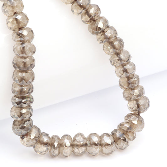 Coated Brown Smoky Quartz 7mm Faceted Rondelles