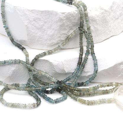 Moss Aquamarine 3mm Faceted Rondelles