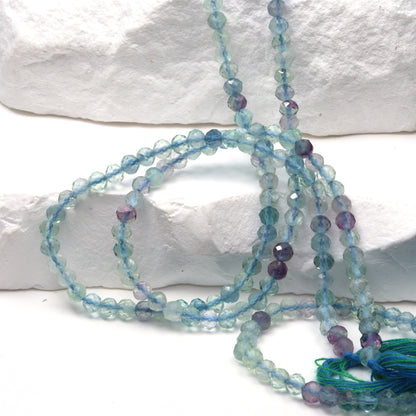 Blue Fluorite 3mm Faceted Rondelles