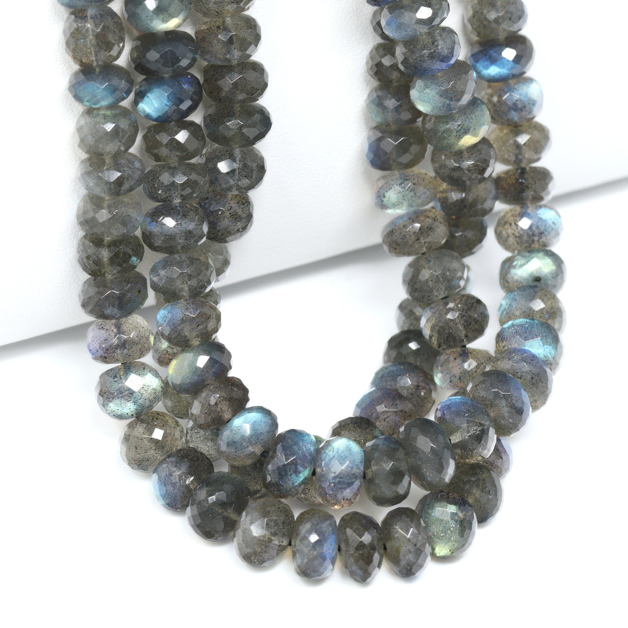 AAA Blue Labradorite 7mm – 8mm Faceted Rondelles Bead Strand