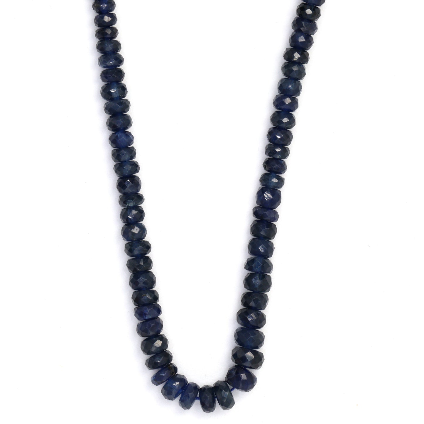 Navy Blue Sapphire 4mm - 5mm Hand Faceted Rondelles Bead Strand