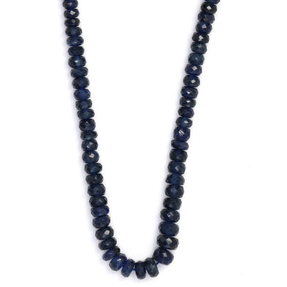 Navy Blue Sapphire 4mm - 5mm Hand Faceted Rondelles Bead Strand