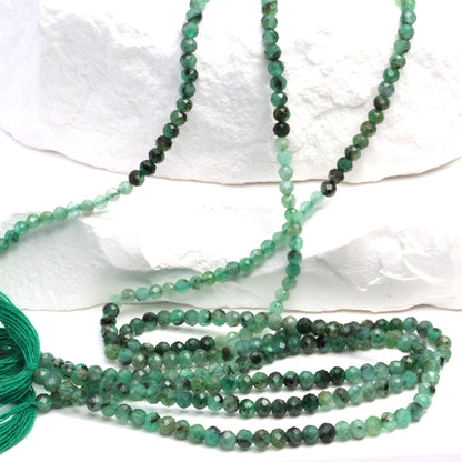Ombre Sakoda Emerald 2.5mm Faceted Rondelles Bead Strand