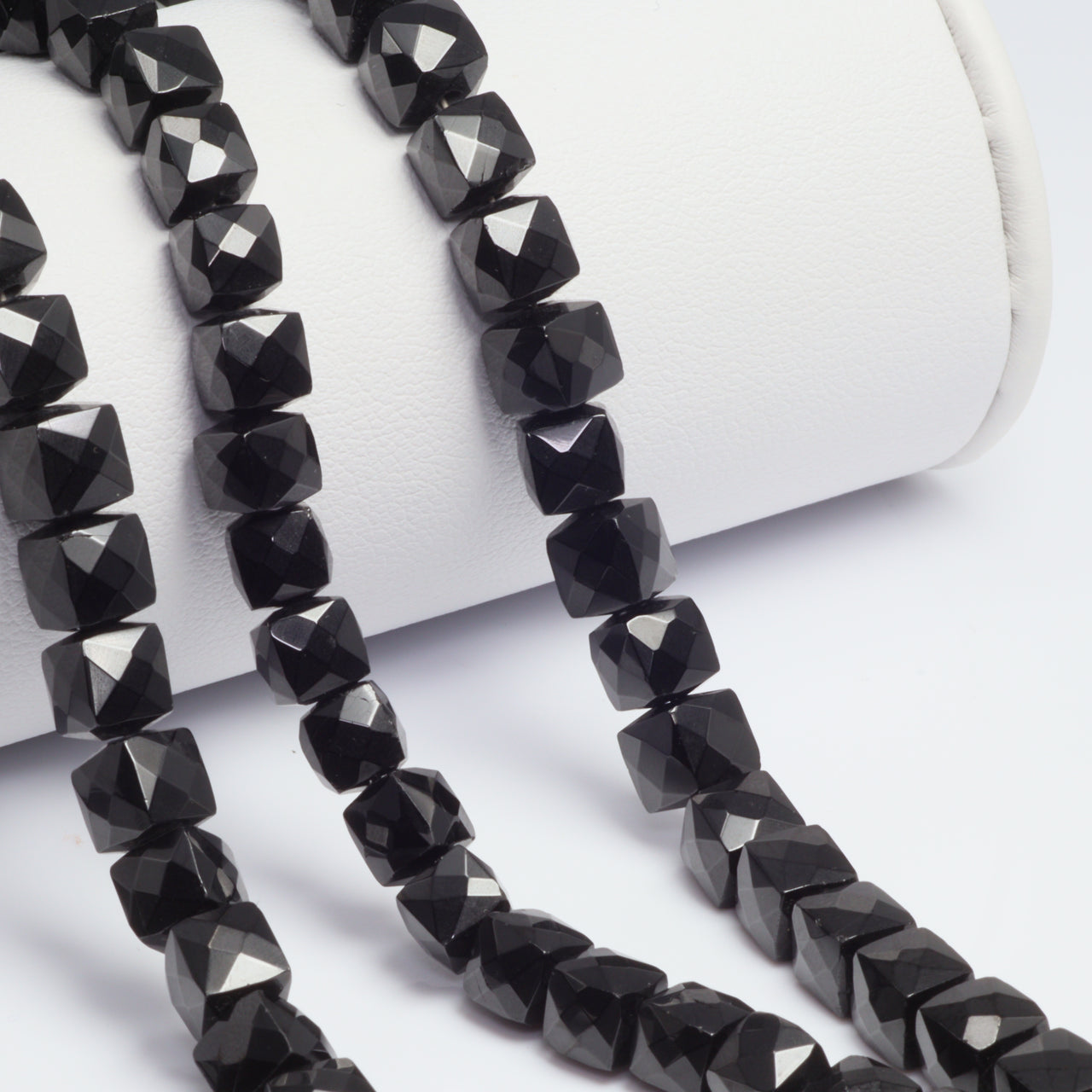 Black Spinel 6mm Faceted Cubes