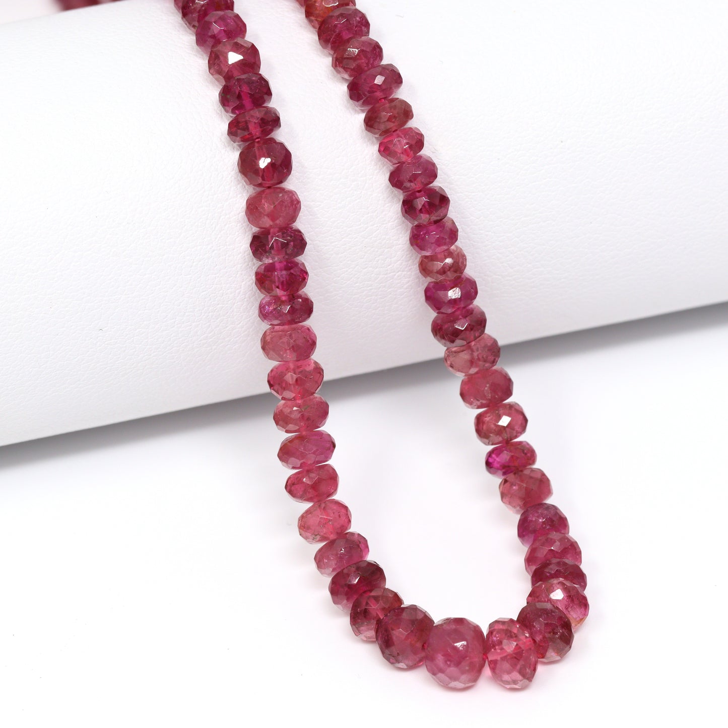 Pink Tourmaline 4.5mm – 6mm Faceted Rondelles Bead Strand